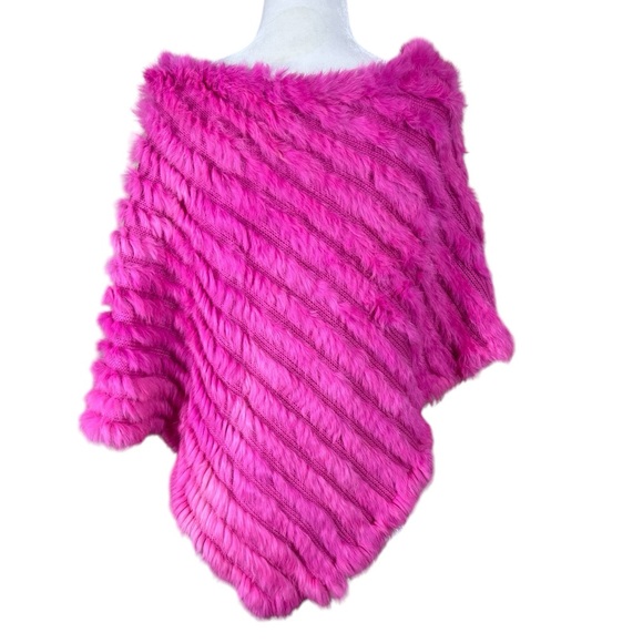 Jennyfer. J Y2K 100% Genuine FUR Pink Shawl/Cape - Picture 3 of 8